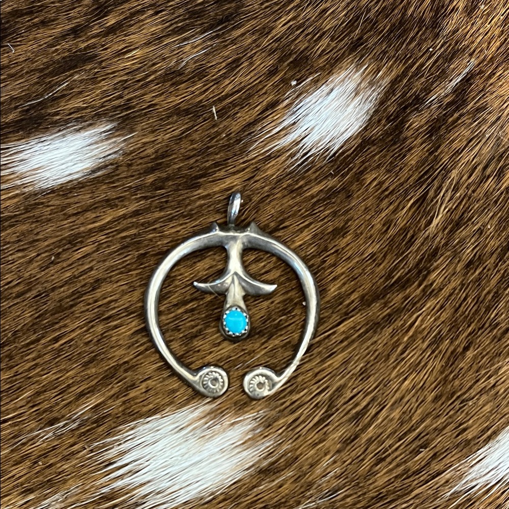 Silver Pendant with Turquoise Accent